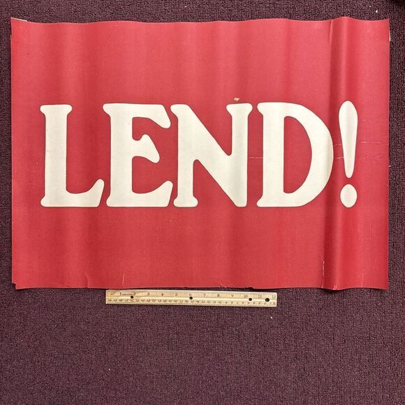 ORIGINAL 19 x 27" WWI Red Lend World War I Propaganda Poster from Rockville CT - Picture 1 of 7